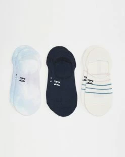Deals 👍 BILLABONG 3 Pack Slow Roller No Show 🧦 Socks BLUE 🔥