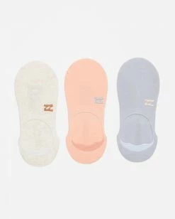Coupon 💯 BILLABONG 3-Pack Core No Show 🧦 Socks LIGHT BLUE ❤️