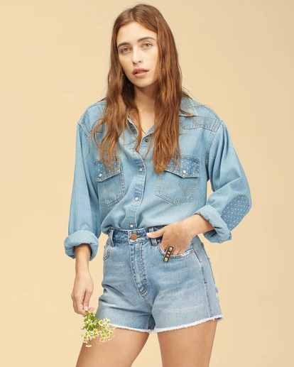 Best Sale 🔔 BILLABONG Wrangler Showdown Denim Short BLUE SURF 🎉 1 Best Sale 🔔 BILLABONG Wrangler Showdown Denim Short BLUE SURF 🎉