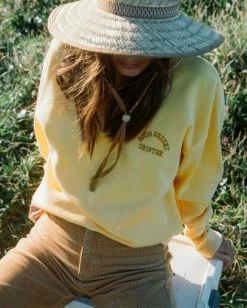 Hot Sale 🧨 BILLABONG Wrangler Wayward Crew Neck Sweatshirt SUNFLOWER 🎁 -womens Sales Store abjft00192 billabongl snf frt1