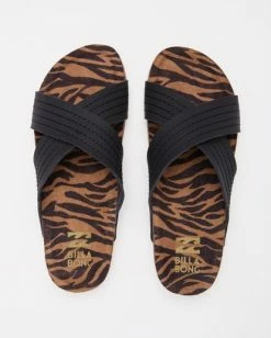 Coupon ❤️ BILLABONG Bella Vista Double Strap Sandals OFF BLACK 🌟 -womens Sales Store abjl200029 billabongp ofb frt3