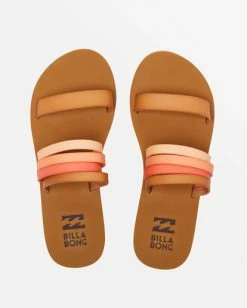 Flash Sale โญ BILLABONG Sunny Isles Multi-Strap Slide Sandals ORANGE CRUSH ๐