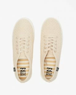 Top 10 ❤️ BILLABONG Puebla Canvas Platform 👟 Shoes WHITE 🌟