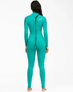 Wholesale 😍 BILLABONG 3/2 Synergy Back Zip Full Wetsuit ISLAND GREEN 😀 -womens Sales Store abjw100132 billabongw ign bck1