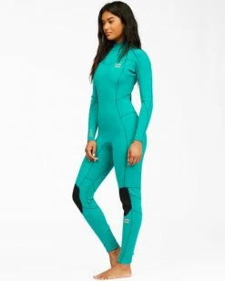 Wholesale 😍 BILLABONG 3/2 Synergy Back Zip Full Wetsuit ISLAND GREEN 😀 -womens Sales Store abjw100132 billabongw ign sd1