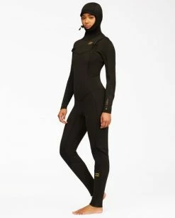 Flash Sale 🔔 BILLABONG 5/4 Synergy Hooded Chest Zip Full Wetsuit BLACK TIE DYE 🔔 -womens Sales Store abjw200100 billabongw bti sd1