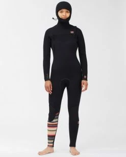 Best Sale 😍 BILLABONG 5/4 Women's Furnace Comp Series Hooded Full Wetsuit SERAPE 👍