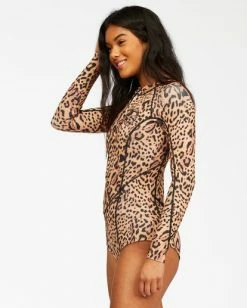 Promo 👍 BILLABONG Salty Dayz Light Long Sleeve Spring Suit ANIMAL 💯 -womens Sales Store abjw400106 billabongw ani sd1