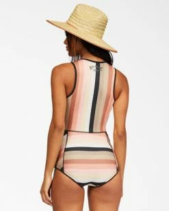 Best Pirce 🔔 BILLABONG 1mm Sol Sistah Shorty Spring Wetsuit SERAPE STRIPE 🧨 -womens Sales Store abjw500101 billabongw nhs3 bck1