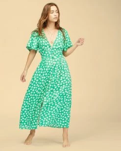 Brand new 🔥 BILLABONG Wrangler Floral Dream 👗 Dress CLOVER 🧨 -womens Sales Store abjwd00266 billabongw cov frt2