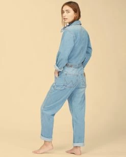 Cheap 👍 BILLABONG Wrangler On The Range Jumpsuit BEACH WASH 😍 -womens Sales Store abjwd00272 billabongw bhdw bck1