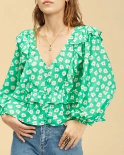 Deals 😍 BILLABONG Wrangler Romance Me Top CLOVER ⭐ -womens Sales Store abjwt00236 billabongw cov dtl1