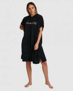 Coupon 🎁 BILLABONG Billabong Hoodie Changing Towel BLACK 🔥