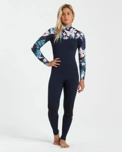 Best deal 🧨 BILLABONG 3/2 Furnace Comp Chest Zip Wetsuit IRIS 🤩