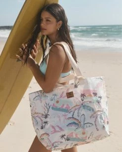 Wholesale โค๏ธ BILLABONG Happy Holiday Shopper Tote SALT CRYSTAL ๐